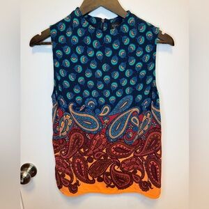 Topshop Multicolor Paisley Blouse Women’s Size 4